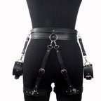 Kalça ve Bilek Bağlama Deri Harness – Siyah