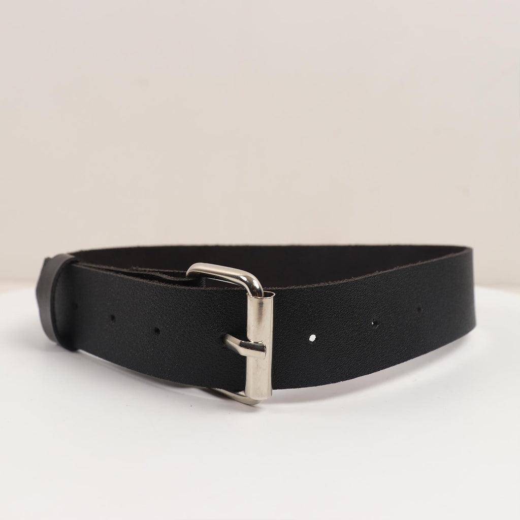 Deri Fırfırlı Choker Harness Kolye Siyah