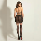 Fantezi Pileli Babydoll Takım Siyah