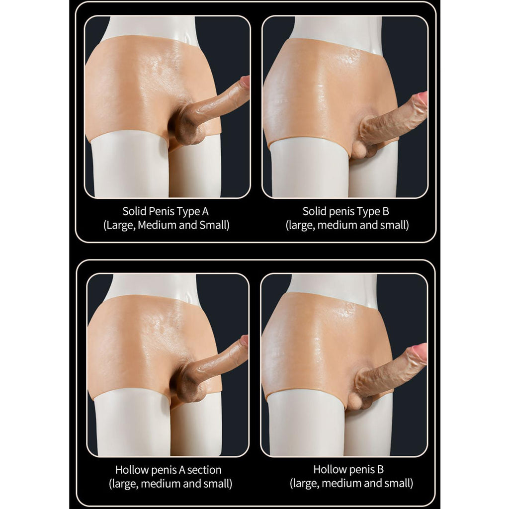 Giyilebilir Silikon Gerçekçi Dildo Pantolon Büyük Boy Boş Strapon