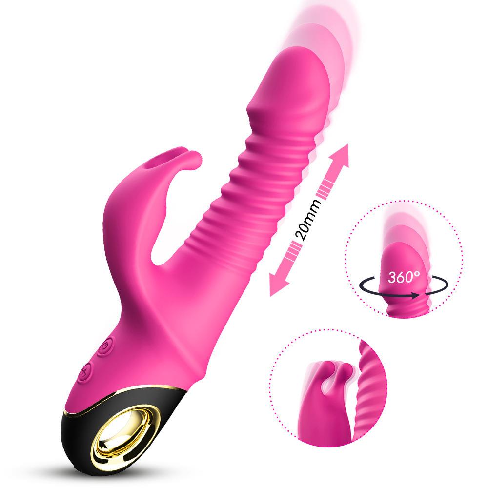 Hareketli Rabbit Vibratör Rose Pembe