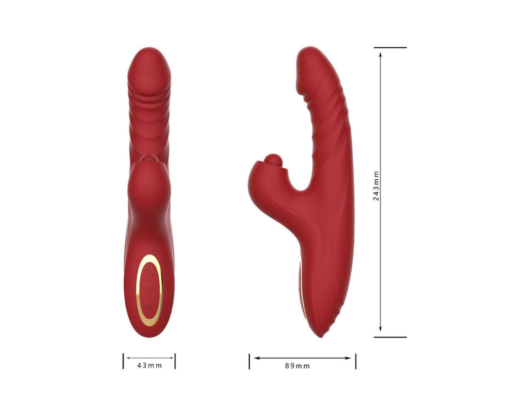 Hareketli Uyarıcılı Rabbit Vibratör Kırmızı