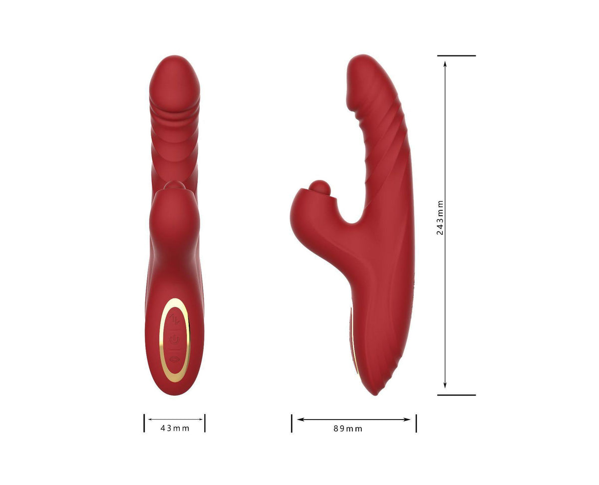 Hareketli Uyarıcılı Rabbit Vibratör Kırmızı