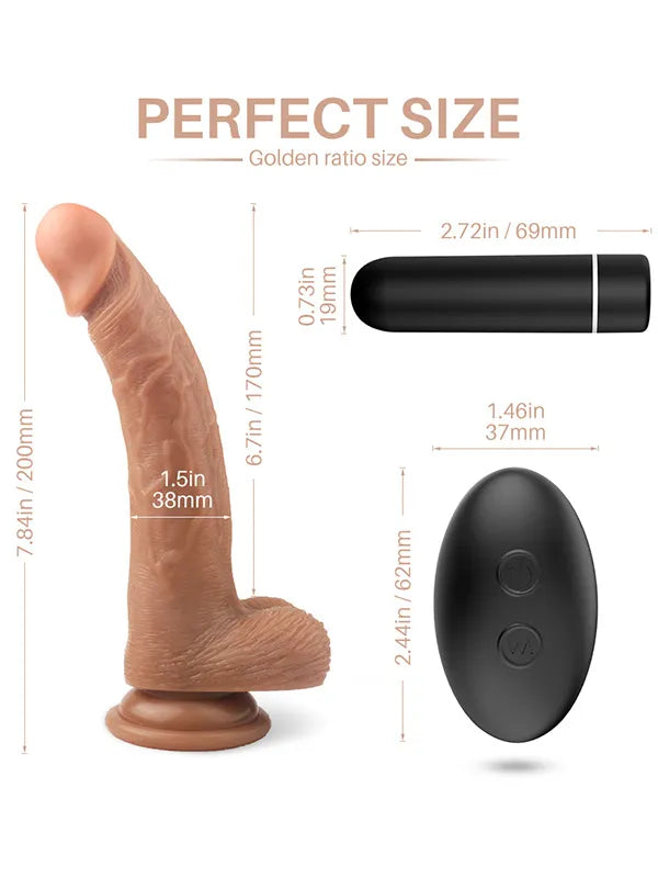 Titreşimli Uzaktan Kumandalı İçi Dolu Belden Bağlamalı Penis 20 cm