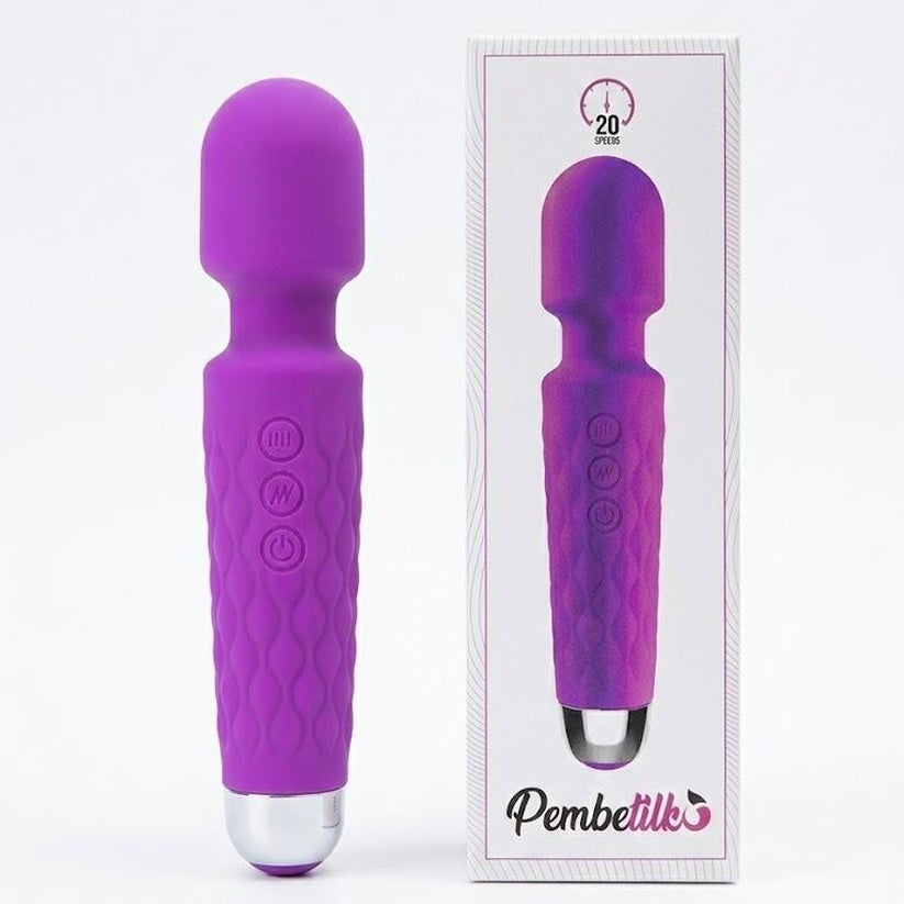 Bükülebilir Başlıklı Wand Vibratör Mor