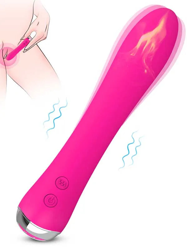 Isıtmalı Şarjlı  Güçlü Titreşimli Esnek Silikon Vibratör 17.5 cm