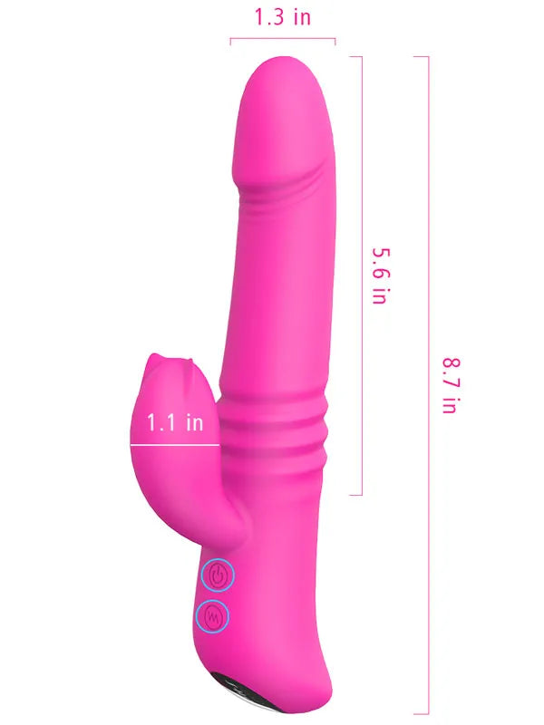 İleri Geri ve Dönme Hareketli Isıtmalı Şarjlı Tavşan Vibratör 22 cm