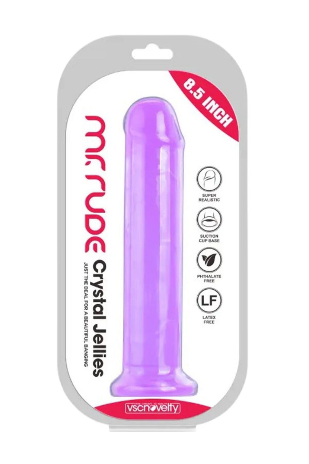 Kiss Erotic mor jel vantuzlu dildo, 21,5 cm