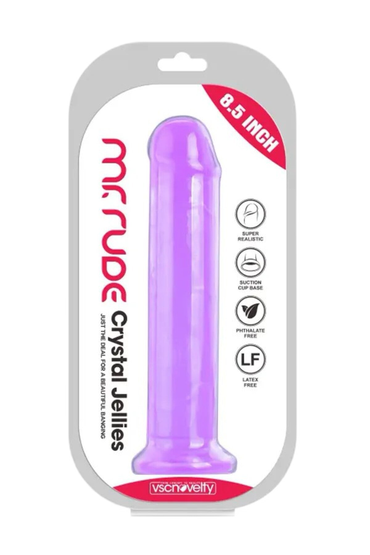 Kiss Erotic mor jel vantuzlu dildo, 21,5 cm