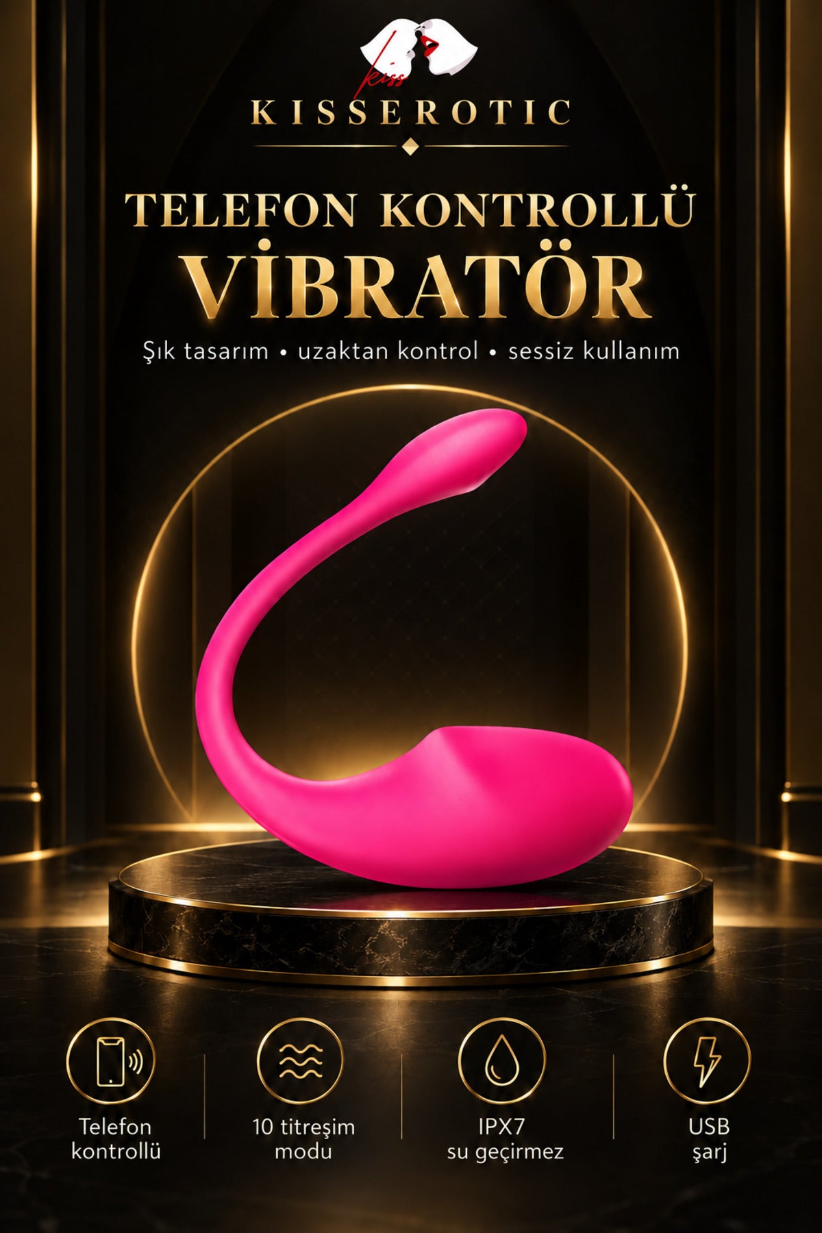 Telefondan kontrollü şarjlı yumurta vibratör — görsel 1