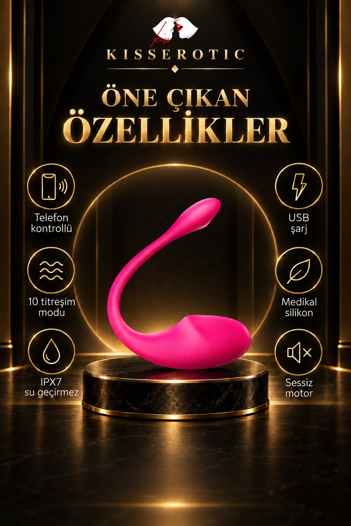 Telefondan kontrollü şarjlı yumurta vibratör — görsel 5