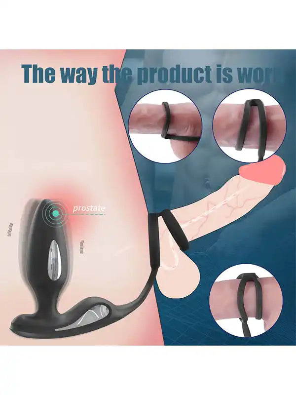 Penis Halkalı Şarjlı Giyilebilir Anal Vibratör
