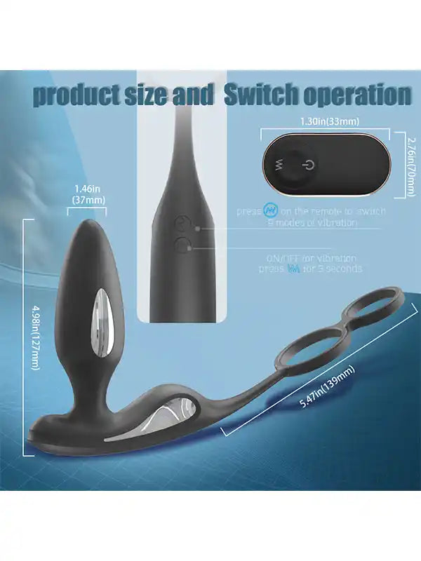 Penis Halkalı Şarjlı Giyilebilir Anal Vibratör