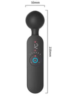 Isıtmalı Şarjlı 12 Titreşim Modlu Wand LCD Ekranlı Vibratör 22 cm