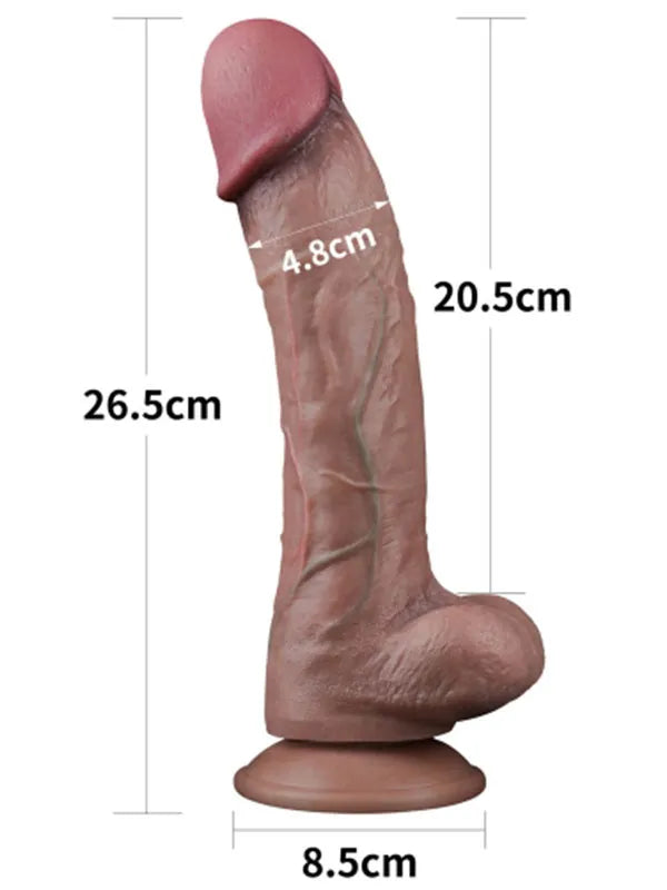 10.5” Dual Layered Platinum Silicone Realistik Penis 26.5 cm