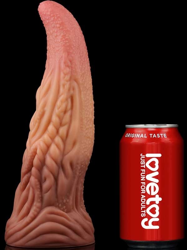 Çift Katmanlı Platinyum Silikon Canavar Dildo 25 cm