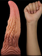 Çift Katmanlı Platinyum Silikon Canavar Dildo 25 cm