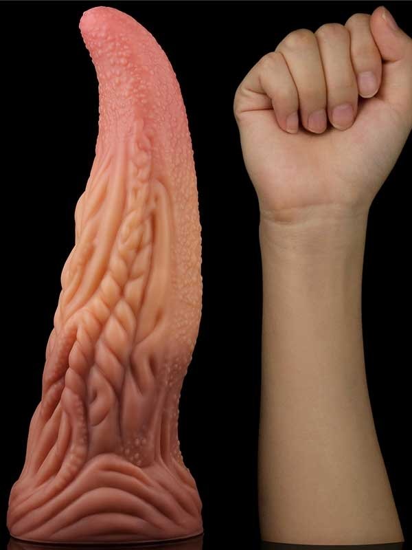 Çift Katmanlı Platinyum Silikon Canavar Dildo 25 cm