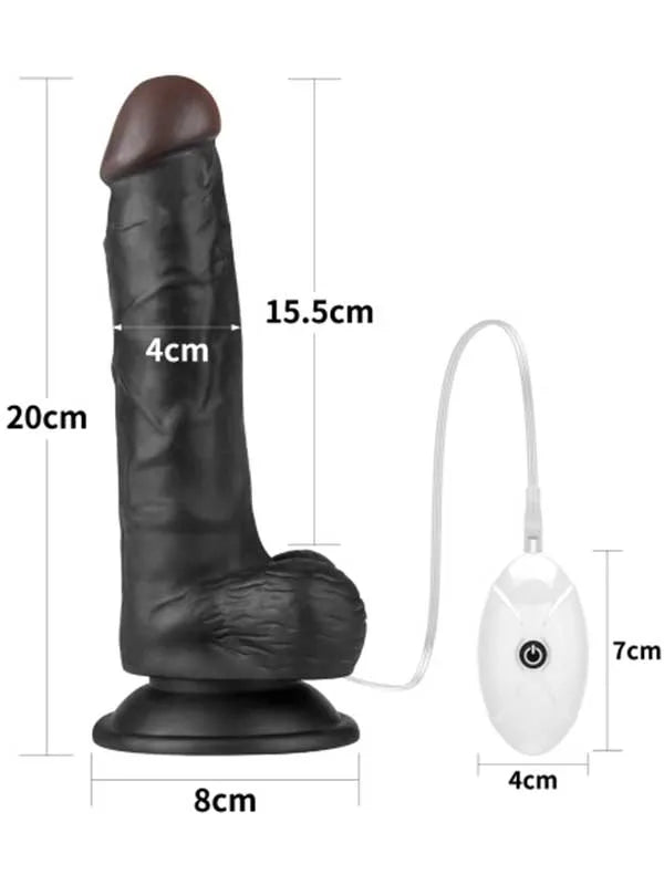 Belden Bağlamalı Titreşimli İçi Dolu 20 cm Siyah