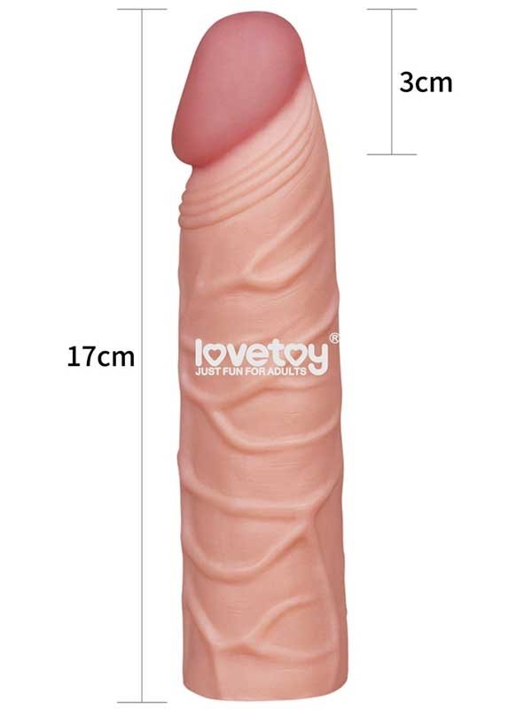 LoveToy X Tender Gerçekçi Dokulu Penis Kılıfı 2.5 cm Uzatmalı
