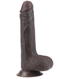Kayar Derili Çift Katmanlı Gerçekçi Dildo 17.5 cm Siyah