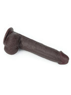 Kayar Derili Çift Katmanlı Realistik Dildo 23 cm Siyah