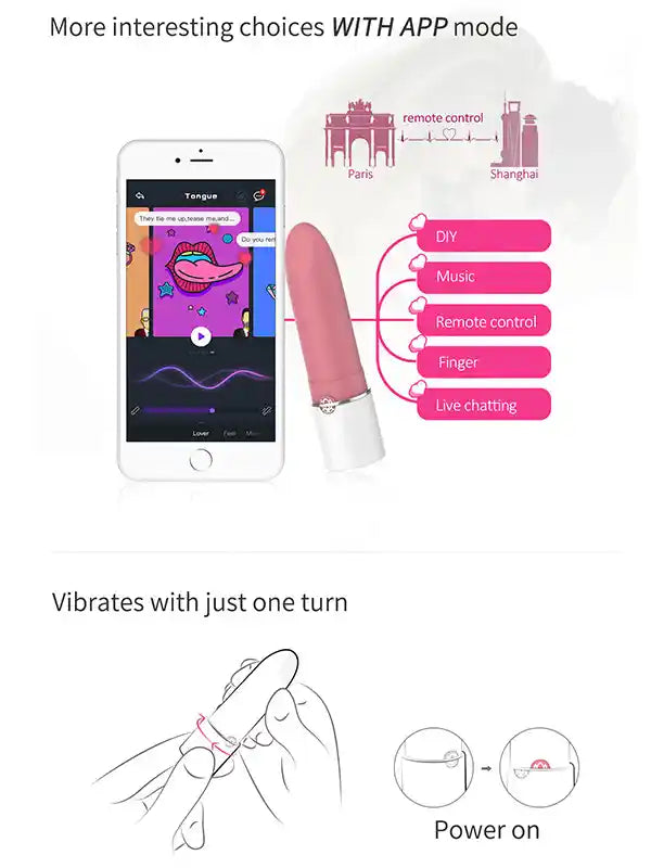LOTOS Lipstick Telefon Kontrollü Ruj Vibratör