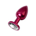 Kırmızı Metal Şeffaf Taşlı Anal Plug Küçük Boy