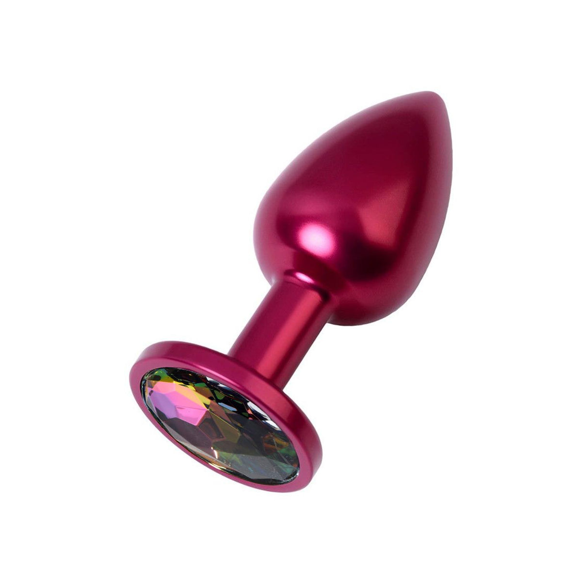 Kırmızı Metal Rainbow Taşlı Anal Plug Küçük Boy