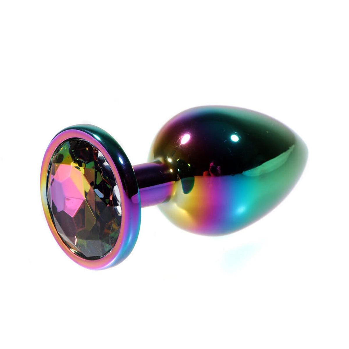 Rainbow Metal Rainbow Taşlı Anal Plug Orta Boy