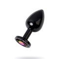 Siyah Metal Rainbow Taşlı Anal Plug Orta Boy