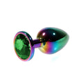 Rainbow Metal Yeşil Taşlı Anal Plug Orta Boy