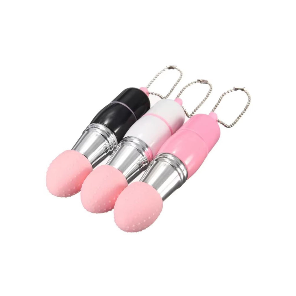 Mini Anahtarlık Vibratör – 3 Başlıklı Kompakt Masaj Cihazı Beyaz