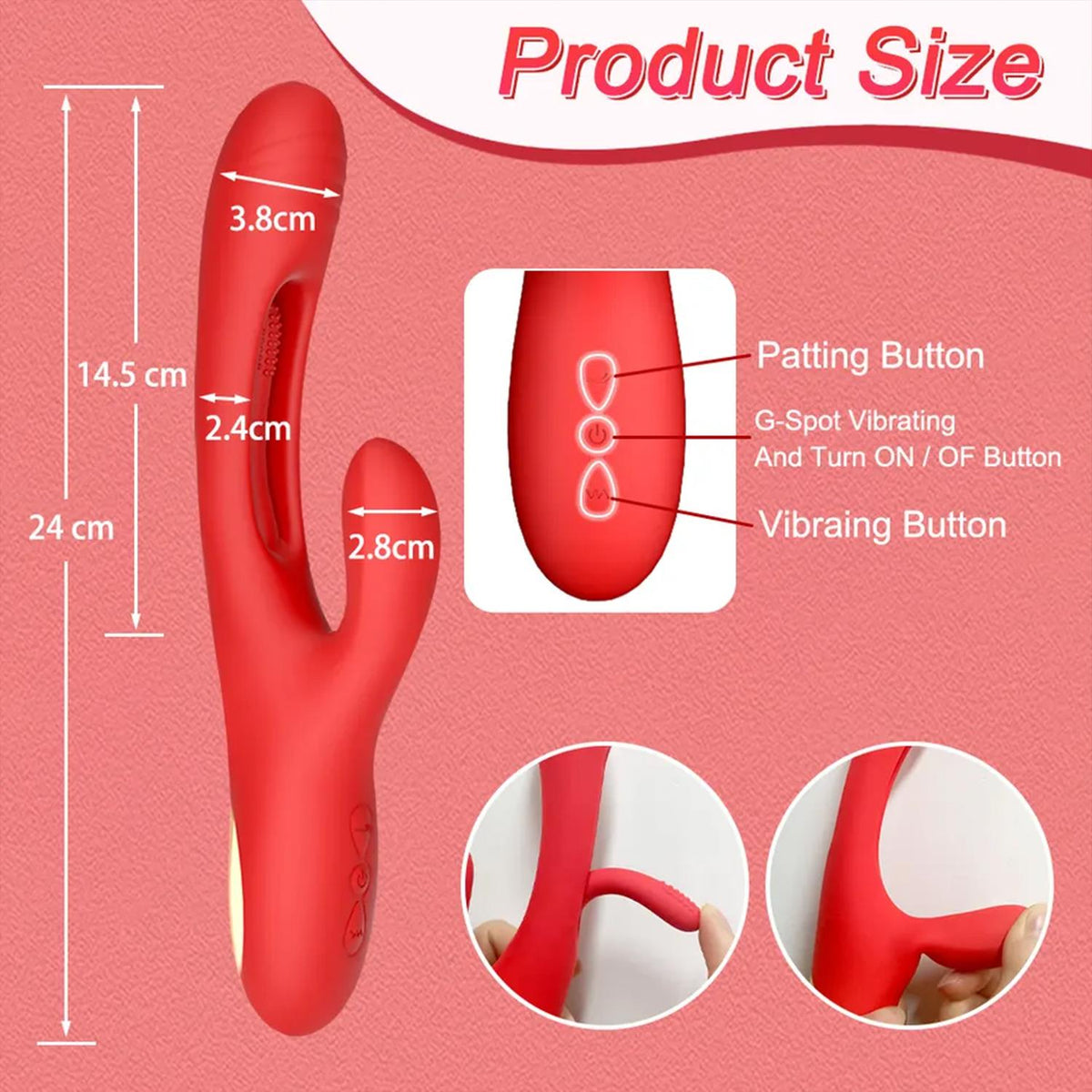 Modern 3 Modlu Rabbit Vibrator Kırmızı