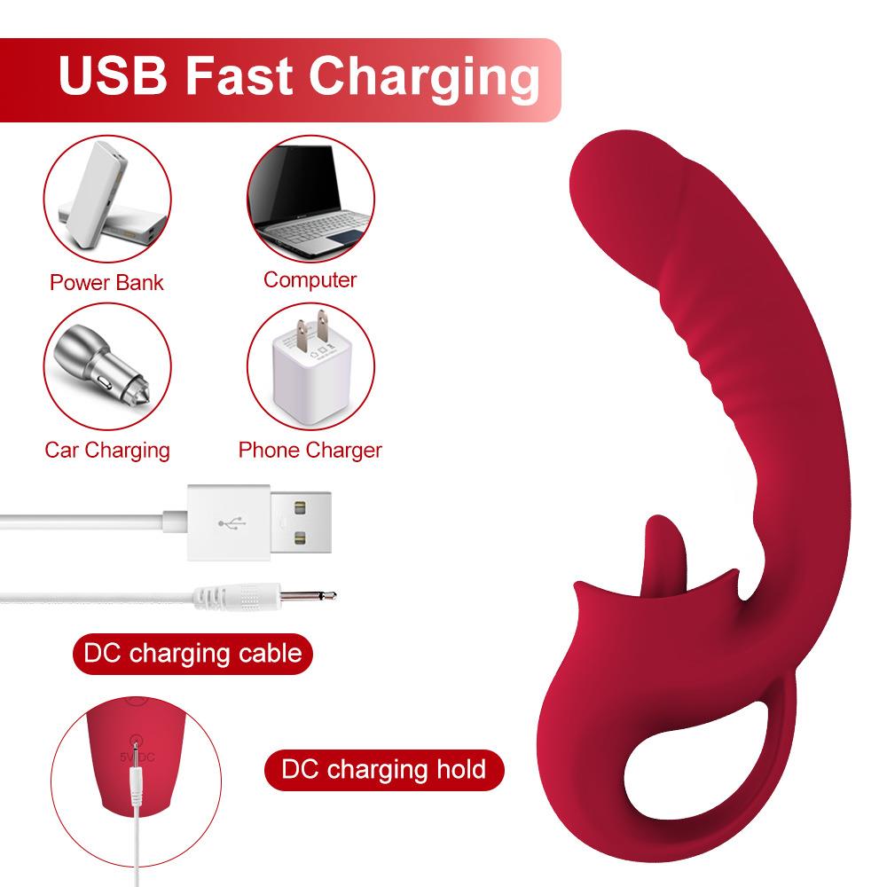 Modern G Noktası Uyarıcılı Vibratör Kırmızı