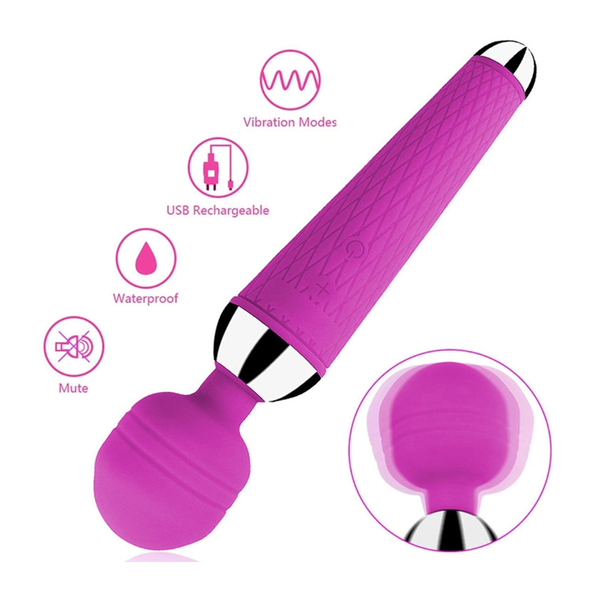 Modern Wand Vibratör Pembe