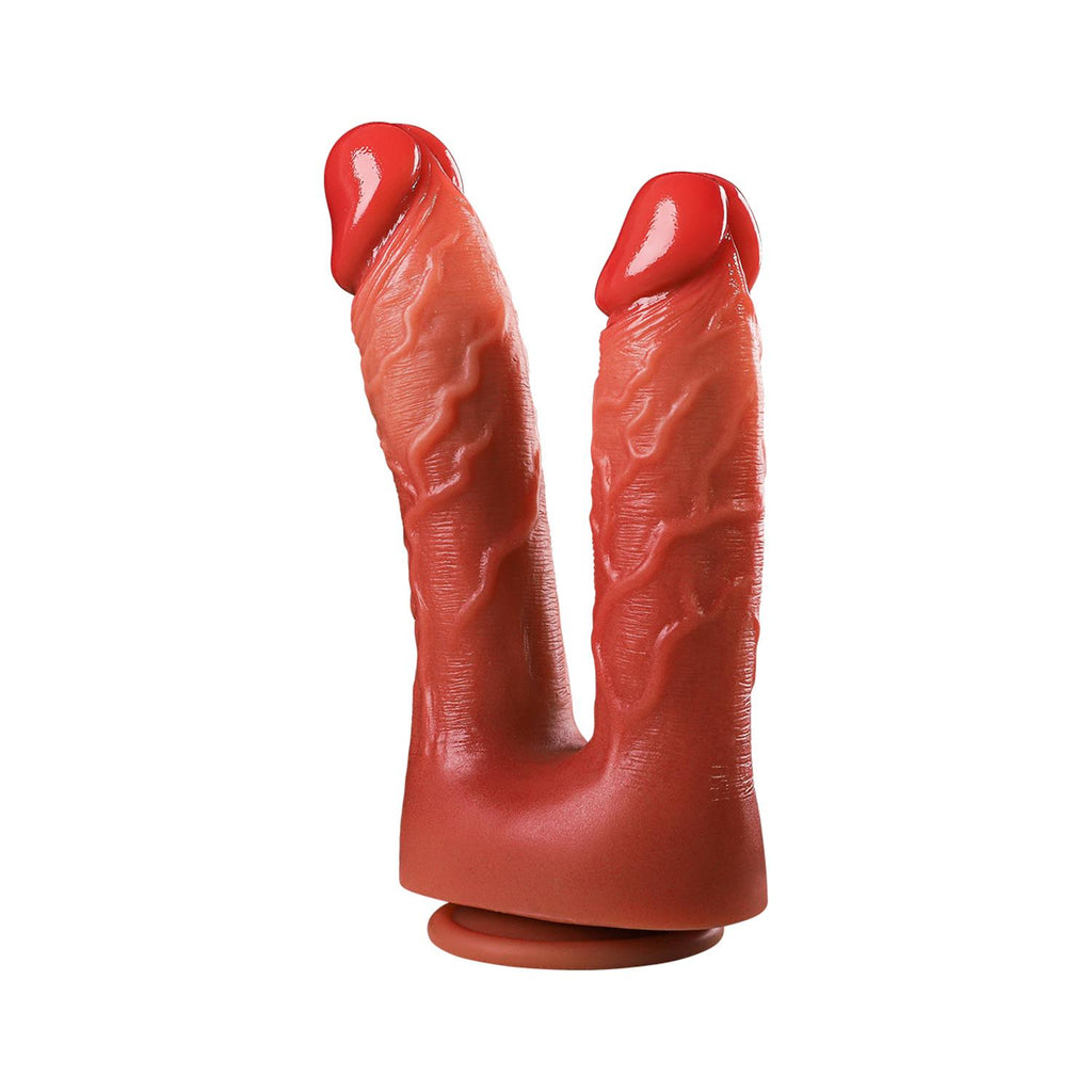 Pembe Tilki Çift Başlı Realistik Dildo 21.5 cm 19 cm