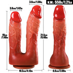 Pembe Tilki Çift Başlı Realistik Dildo 21.5 cm 19 cm