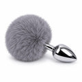 Ponponlu Metal Anal Plug Küçük Boy Gri