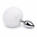 Ponponlu Metal Anal Plug Küçük Boy Beyaz