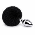 Ponponlu Metal Anal Plug Küçük Boy Siyah