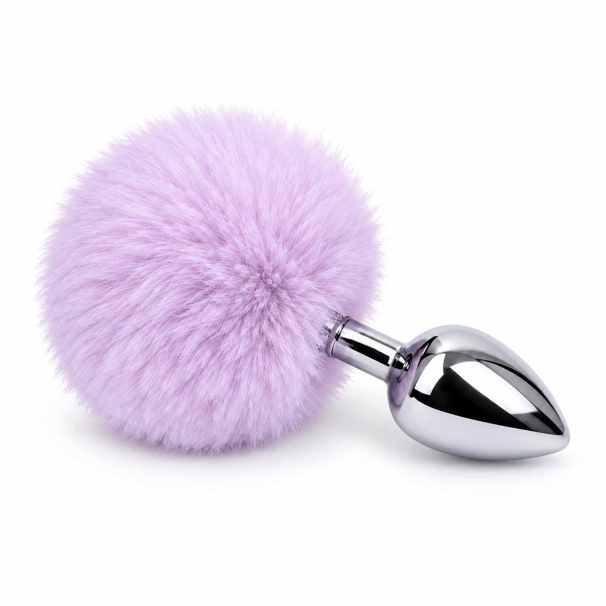 Ponponlu Metal Anal Plug Küçük Boy Lila