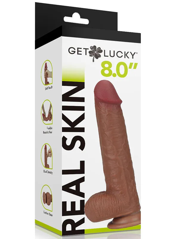 8" Dual Layer Oynar Derili Realistik Melez Penis 20