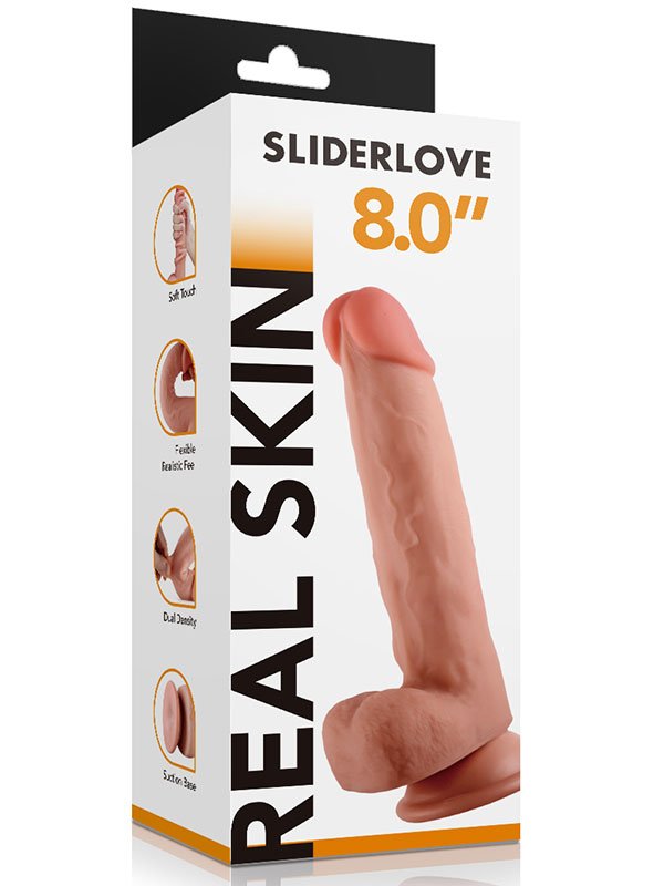 8" Dual Layer Oynar Derili Realistik Penis 20 cm