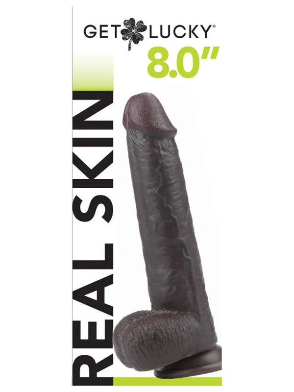 8" Dual Layer Oynar Derili Realistik Siyah Penis 20 cm
