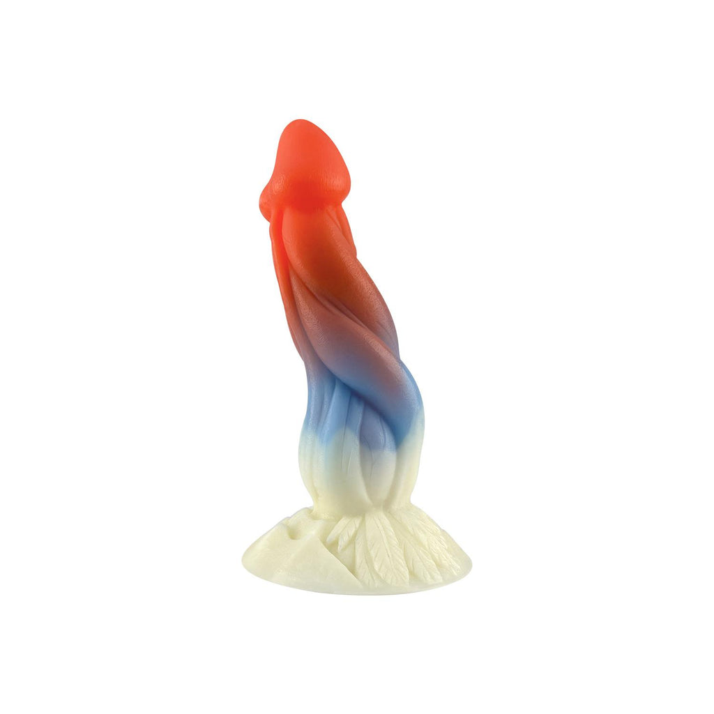 Renkli Spiral Tasarımlı Fantasy Dildo – Yumuşak Silikon, Gerçekçi Dokulu