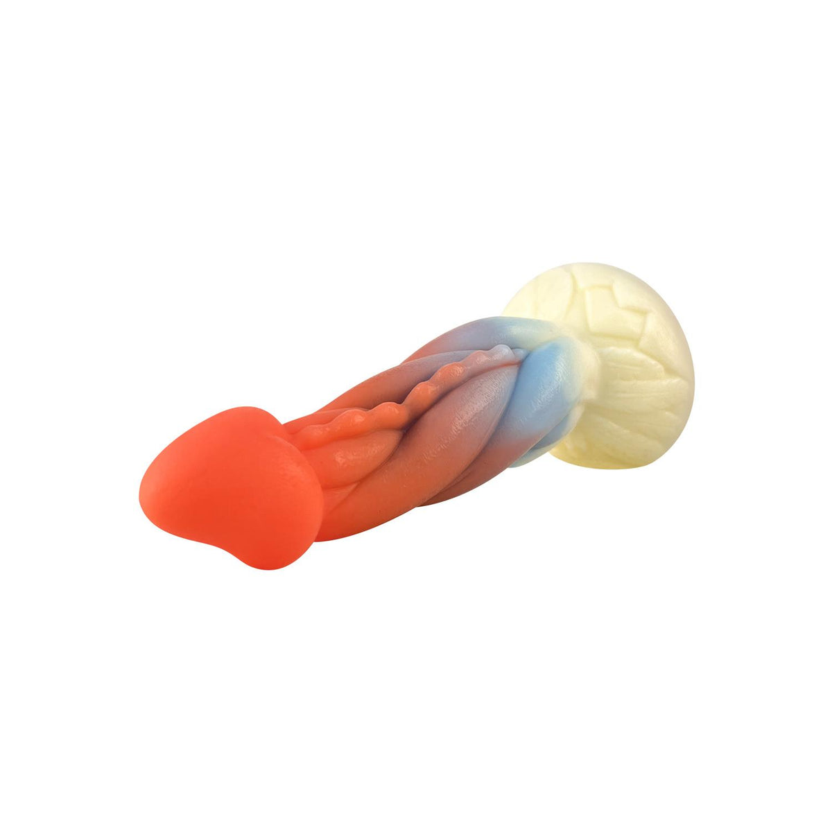 Renkli Spiral Tasarımlı Fantasy Dildo – Yumuşak Silikon, Gerçekçi Dokulu