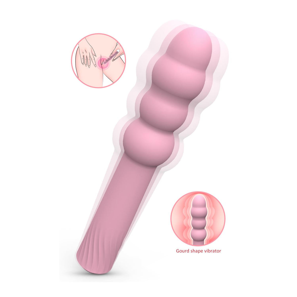 S-Hande East Pear Şarjlı 9 Modlu Gourd Shape Vibratör Pembe