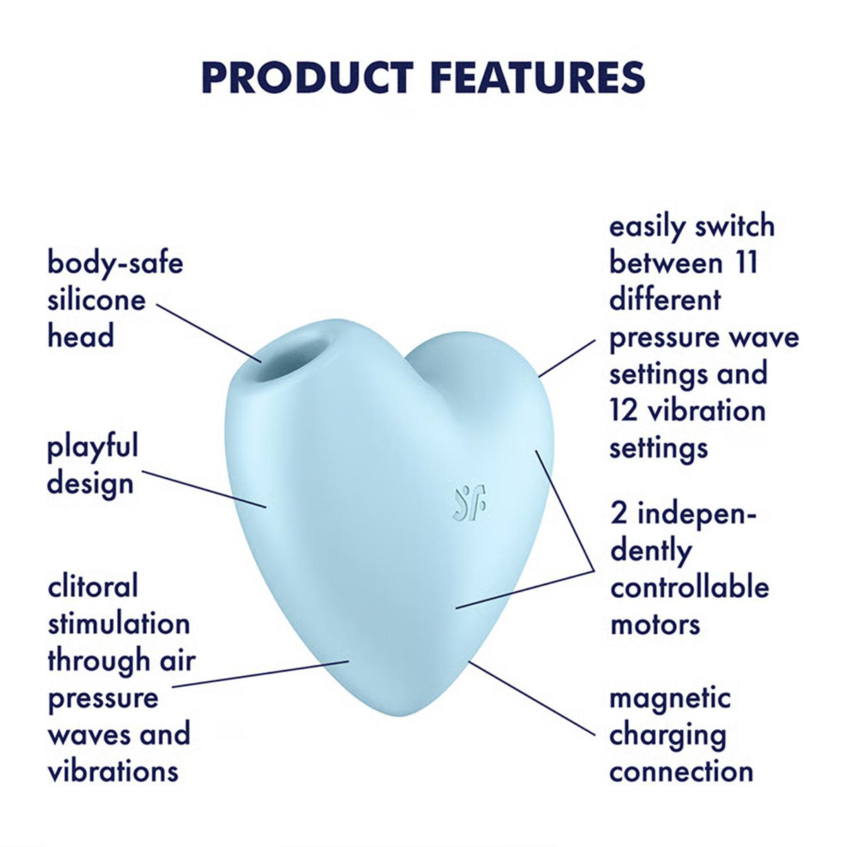 Satisfyer Cutie Heart Emişli Vibratör Mavi