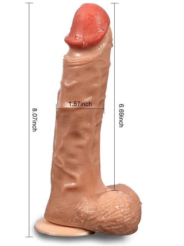Uzaktan Kumandalı Şarjlı Döner Başlı Titreşimli Realistik Dildo 20.5 cm